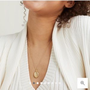 Mejuri Gold Vermeil Croissant Oval Locket Necklace NWT